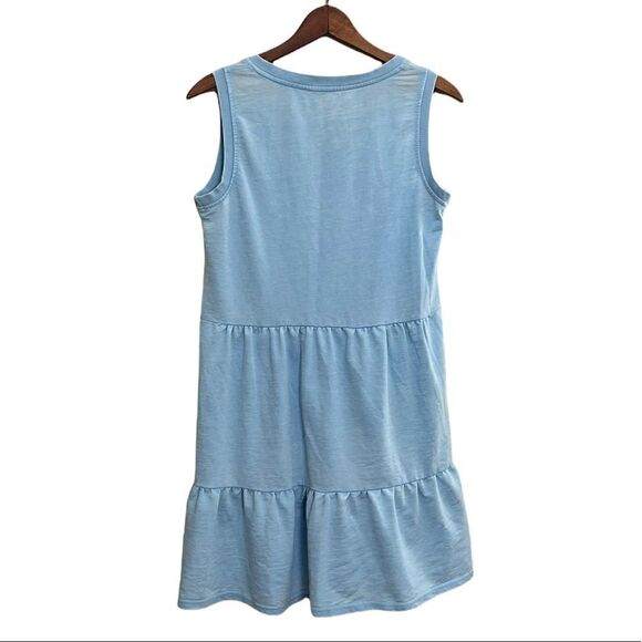 Cotton Blend V Neck Mini Dress - Picture 6 of 6